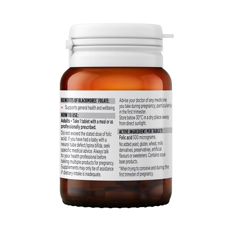 Blackmores 澳佳宝天然叶酸片500mcg 90粒