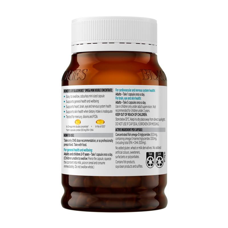 Blackmores 澳佳宝 mini 无腥迷你鱼油 Odourless Fish Oil 1000mg Omega-3 Mini 400粒
