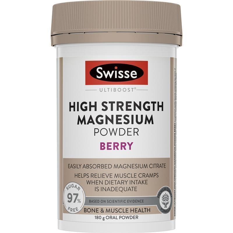 Swisse Ultiboost High Strength Magnesium Powder Berry 180g NEW image 0