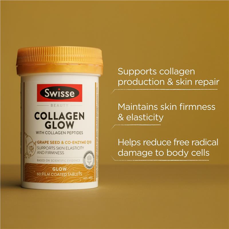 Swisse beauty collagen glow 胶原蛋白肽亮肤营养片 60 Tablets image 3