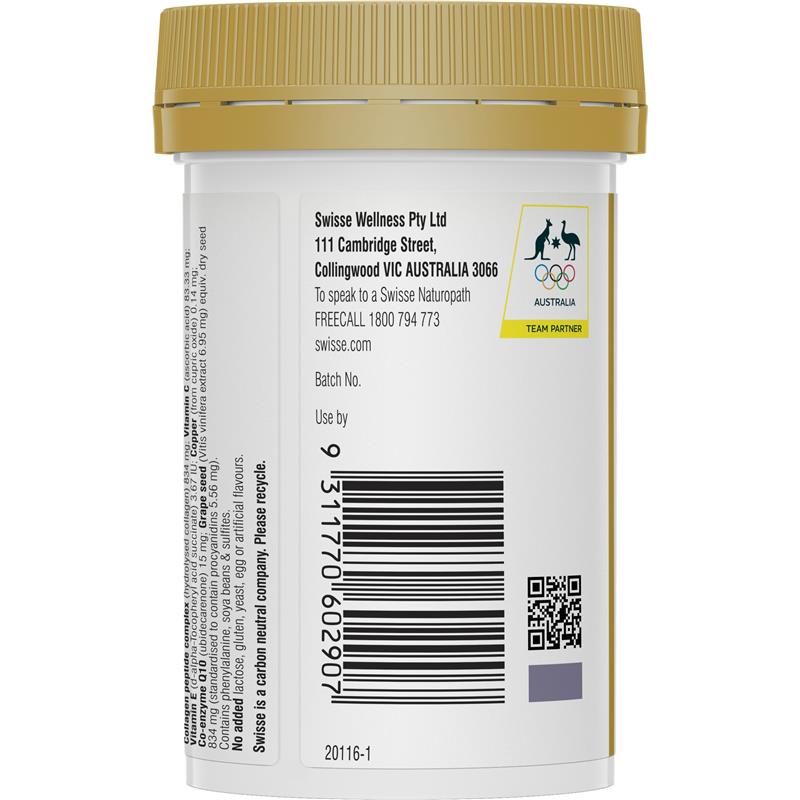 Swisse beauty collagen glow 胶原蛋白肽亮肤营养片 60 Tablets image 2