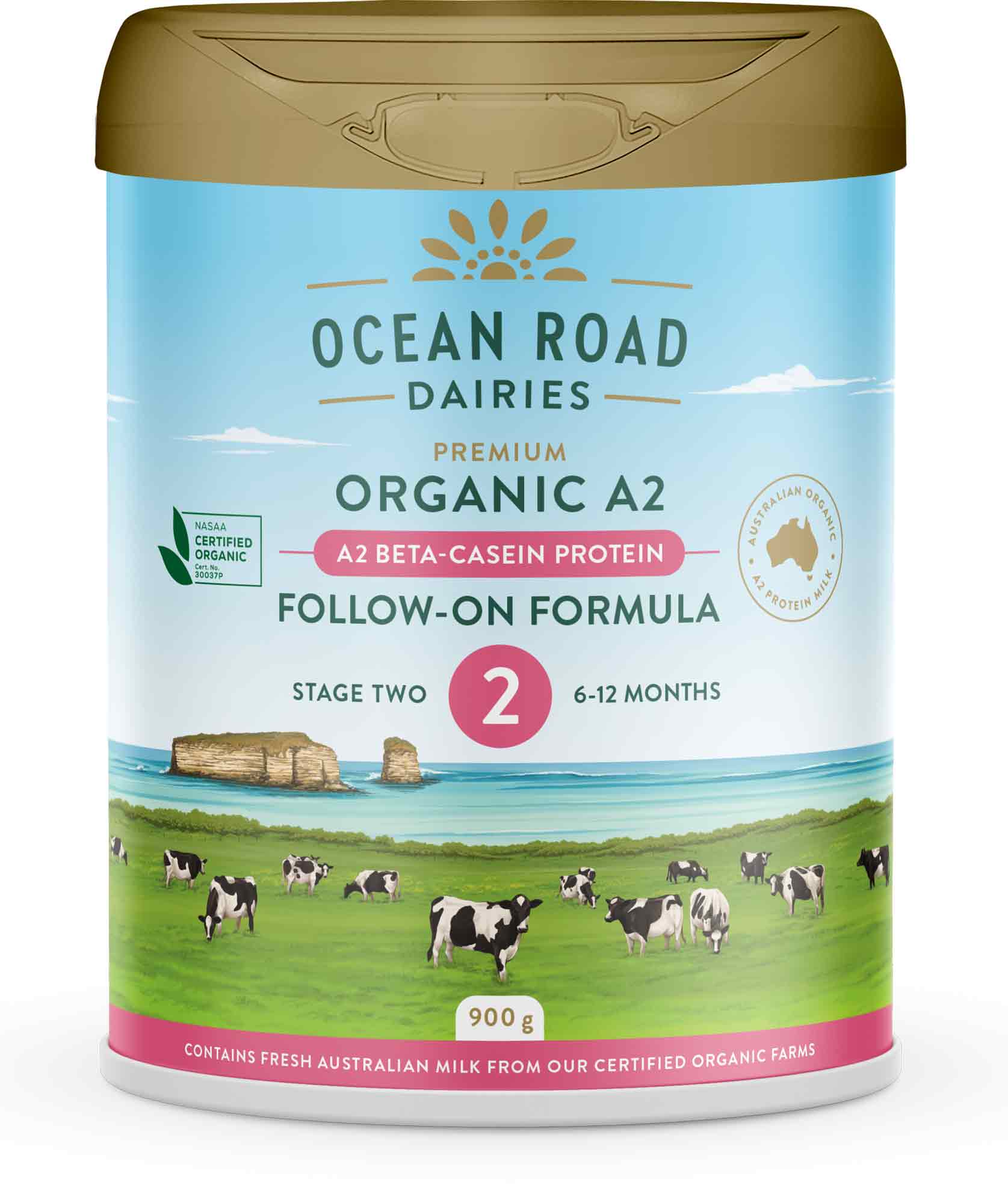 Ocean Road 大洋路有机A2婴儿配方奶粉 2段 900g 900g