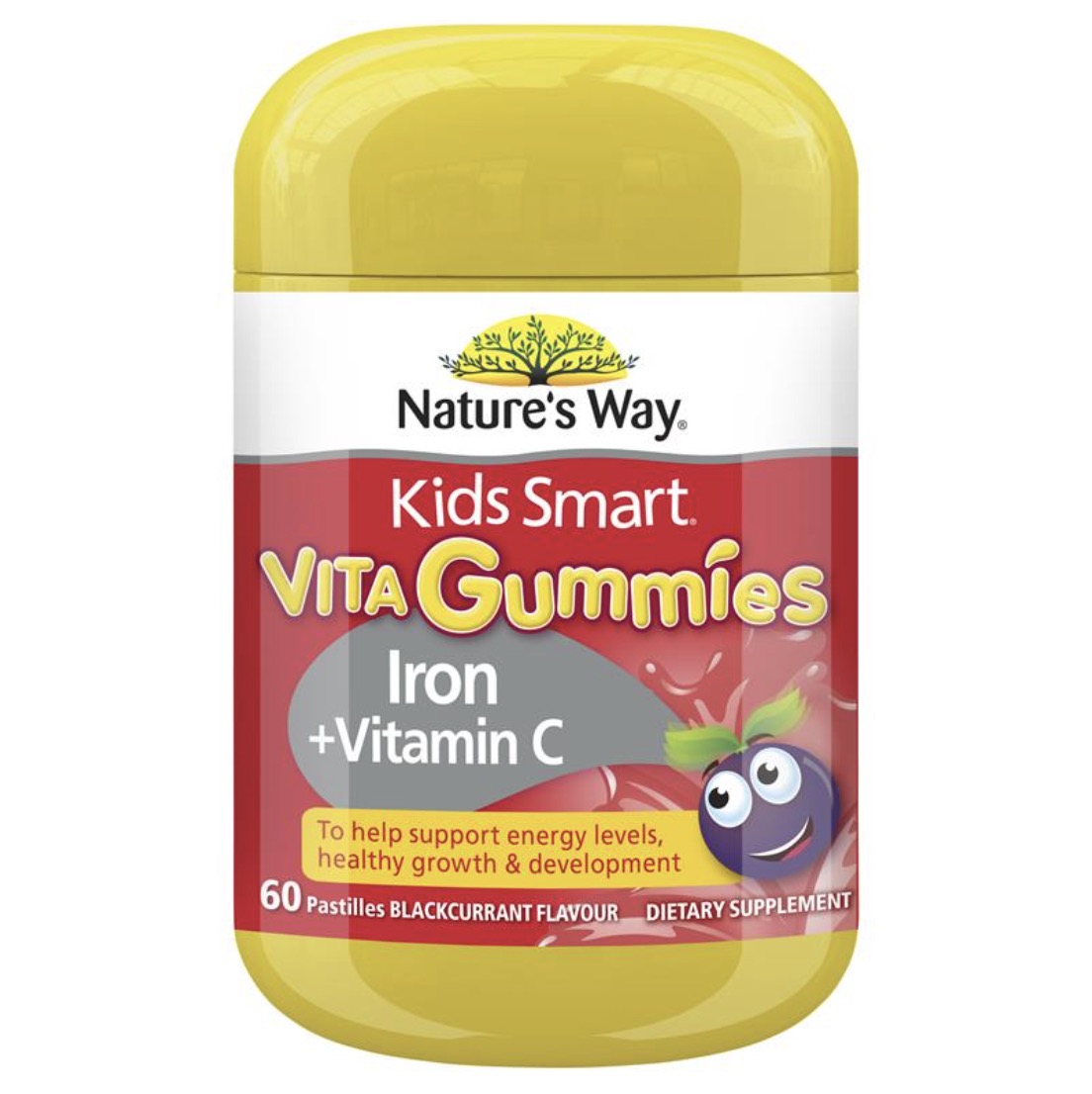 【融化不赔】Nature's Way 佳思敏 补铁软糖+VC维生素C软糖 Kids Iron + Vit C 60粒