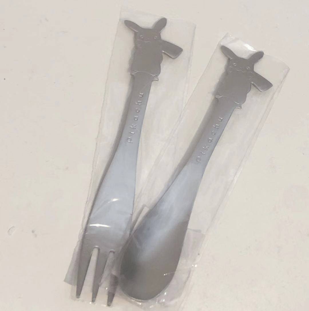 Stainless Steel Spoon & fork Pikachu (皮卡丘茶勺+叉組)