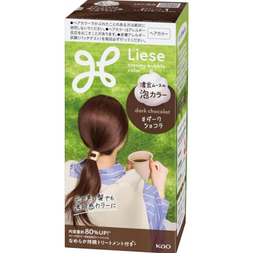 Kao Liese Creamy Bubble Hair Color Dark Chocolat（花王 泡沫染髮劑 黑巧克力色）
