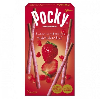 Pocky chocolate biscuit sticks 2bags strawberry 46g ( 格力高草莓味)
