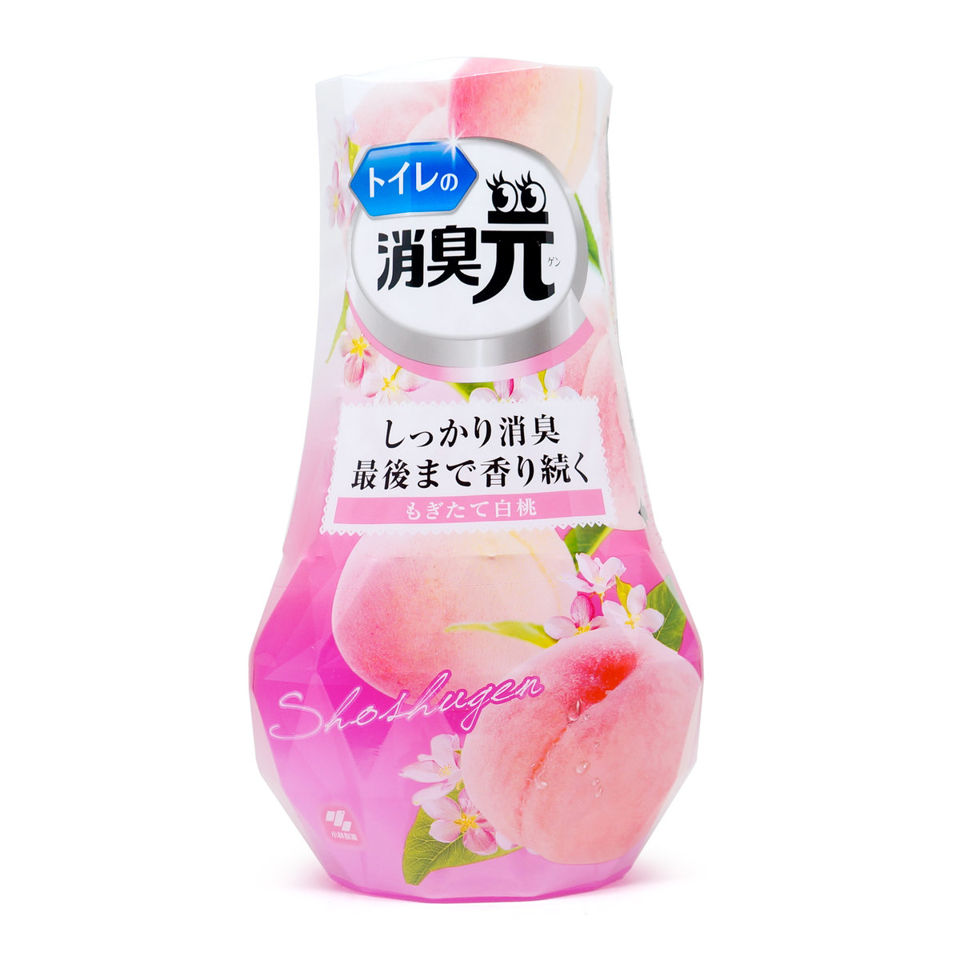 Kobayashi Shoshugen Toilet Deodorant Airy Elegant white peach 400 ml（小林製藥 廁所消臭元 水蜜桃香）