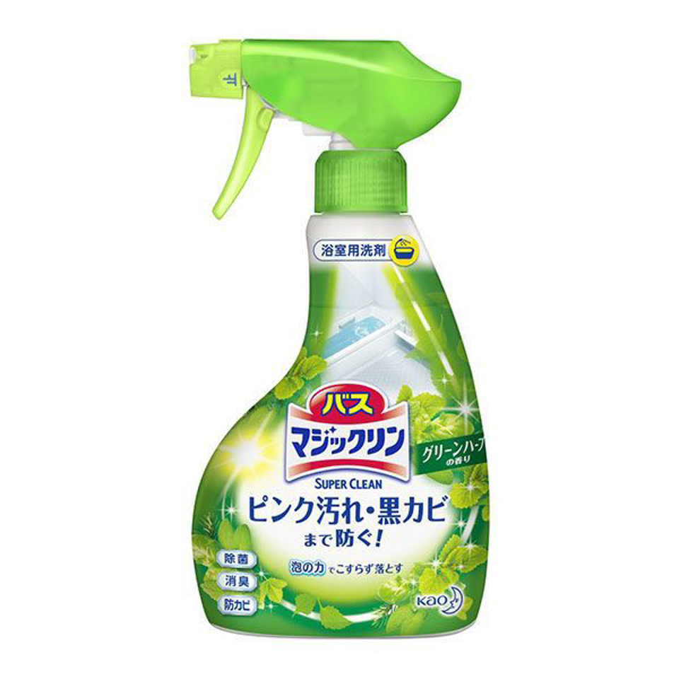 KAO Bath Magiclean Bathroom Rinse Foaming Spray 380ml Green Herb Scent（花王 浴室浴缸清潔劑 草本香）