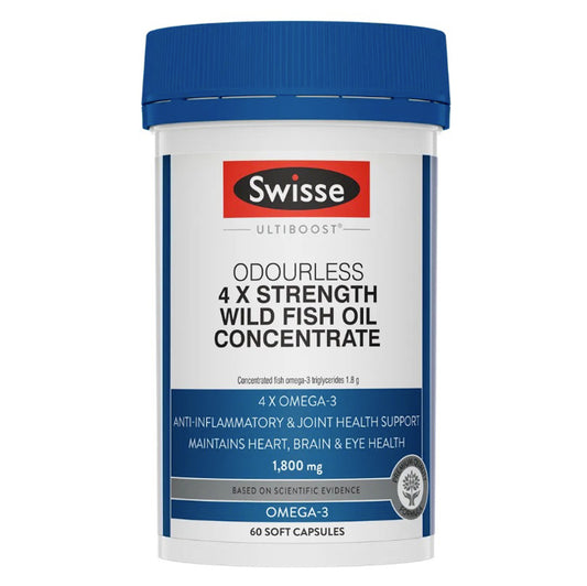 swisse 四倍浓缩野生深海无腥味鱼油 60粒 4 x Strength Wild Fish Oil