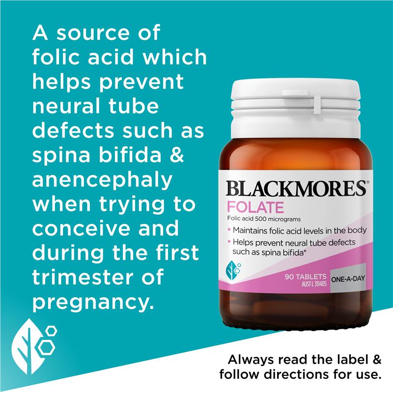 Blackmores 澳佳宝天然叶酸片500mcg 90粒