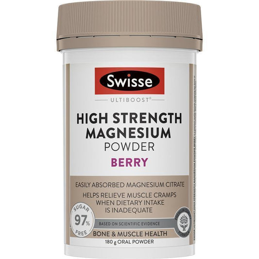 Swisse Ultiboost High Strength Magnesium Powder Berry 180g NEW image 0