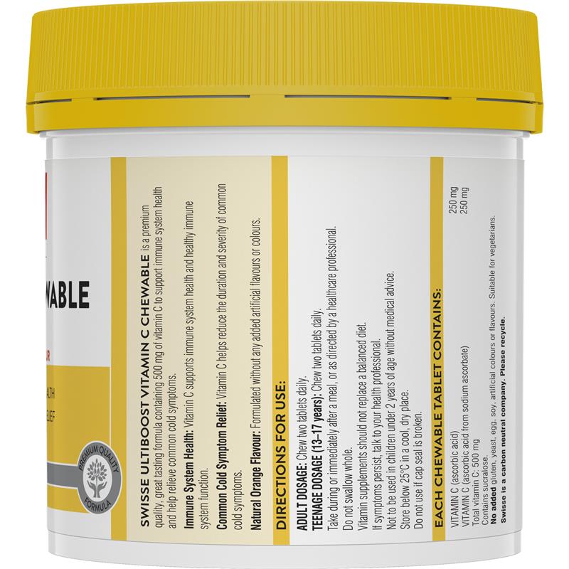 Swisse Vitamin C 500mg 310 Chewable Tablets image 1