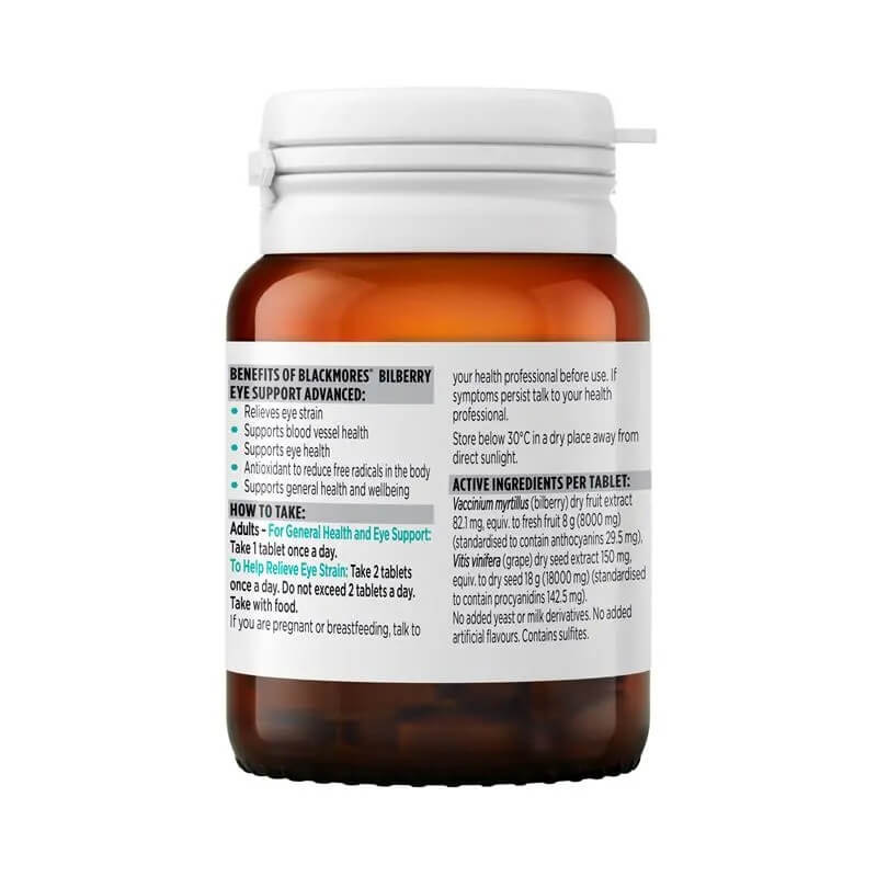 Blackmores 澳佳宝 蓝莓护眼片 Bilberry Eye Support Advanced 30粒 - Image 2