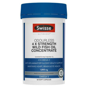 【融化不赔】swisse 四倍鱼油 深海无腥味鱼油 60粒 4 x Strength Wild Fish Oil