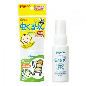 PIGEON Insect Kururin Cloth Mist Type - 50ml - Suitable for 0m+ ( 贝亲宝宝婴儿防蚊喷雾50ml)