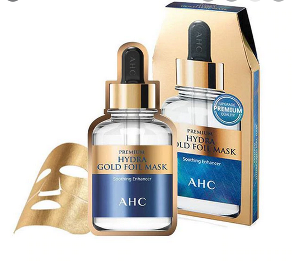 AHC Premium Hydra Gold Foil Mask Soothing Enhancer 5pcs  (AHC 黃金面膜)