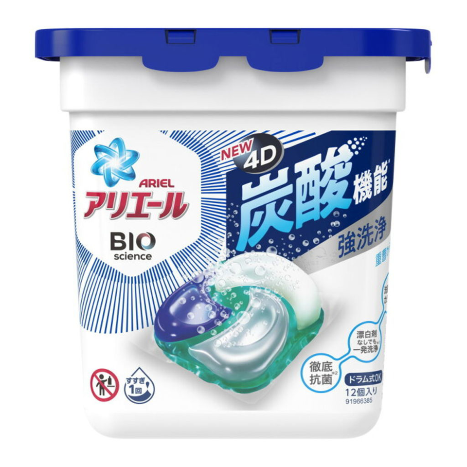 P&G 4D立體碳酸抗菌洗衣球12粒 強潔淨藍