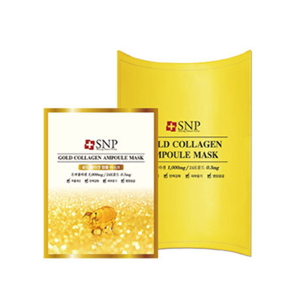 SNP Gold Collagen Ampoule Mask 10pcs（黃金膠原蛋白精華面膜）