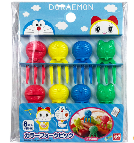 Bandai Lunch Fork Picks Lunch Box Bento doraemon (便當水果叉 三叉款 8支 哆啦A夢_