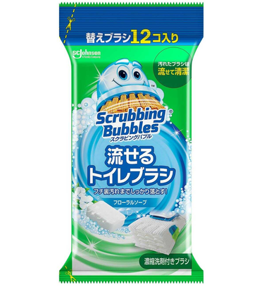 Johnson Scrubbing Bubbles Flushable Toilet Brush Disposable Refillable 12 pcs（莊臣馬桶清潔刷替換棉頭）