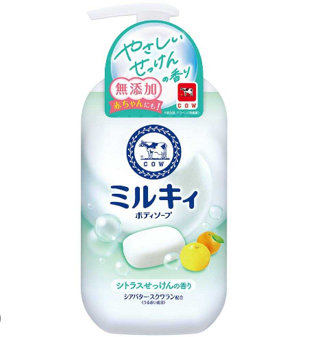 Cow brand foaming milky body soap pump Citrus 500ml(牛乳石鹼泡泡保濕沐浴露 柑橘香)