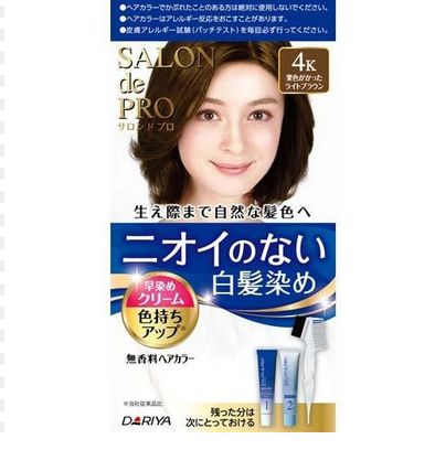 DARIYA Salon de Pro Early Dyeing Cream 4K Light brown with chestnut color（塔麗雅染髮劑女 4K號色）