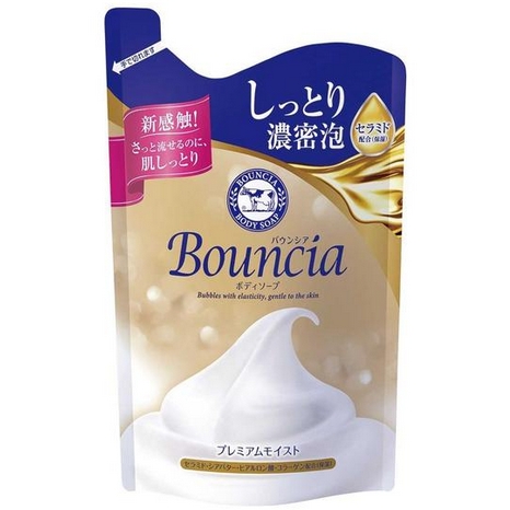 Cow Bouncia Body Soap Premium Moist Refill 340ml（牛乳石鹼沐浴露 金色滋润 補充包）